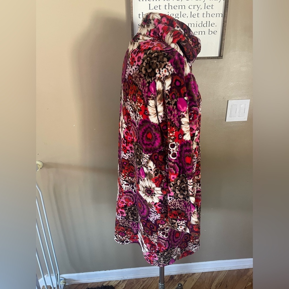 Vera Bradley Rosewood plush Robe Multicolor Fleece Accessory Womens size S/M - Picture 5 of 10